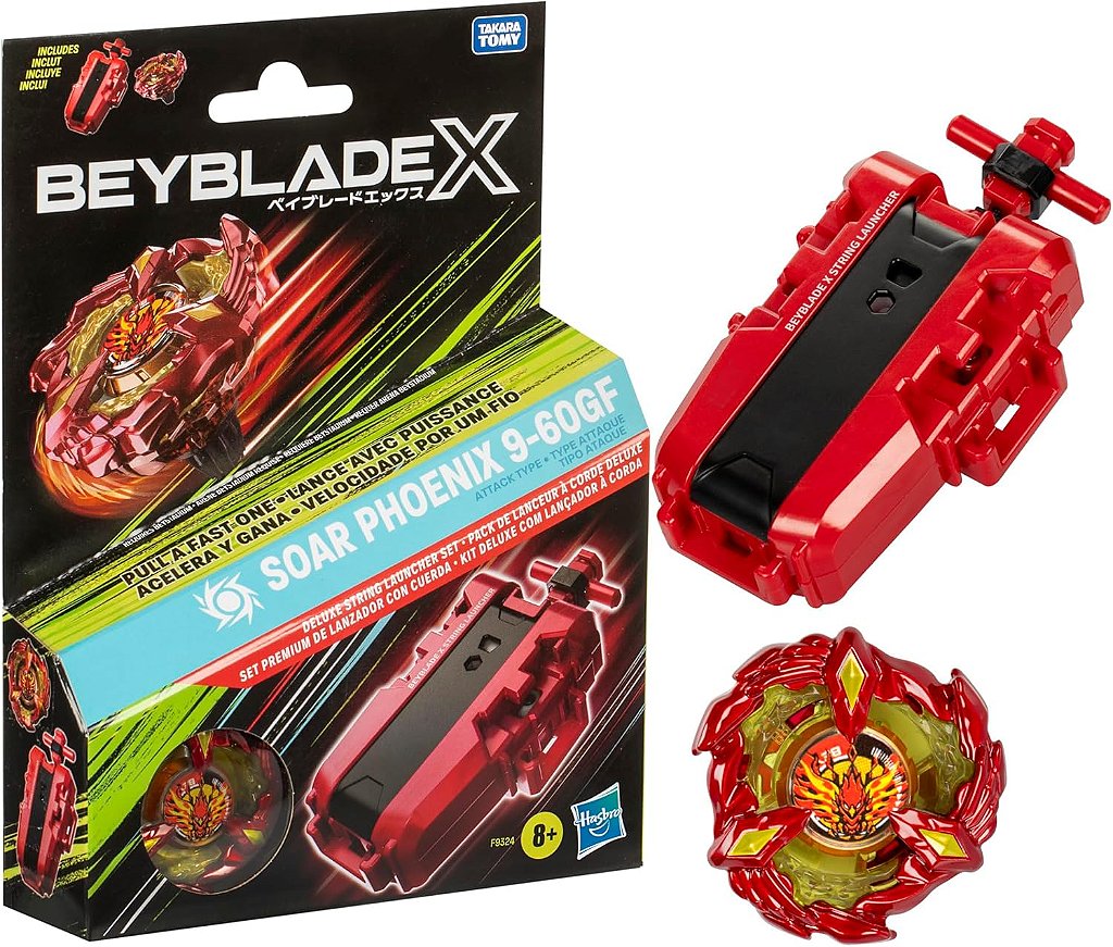 B＋COM PLAY Pião E Lançador Beyblade X Soar Phoenix Kit Hasbro F9324 - Star