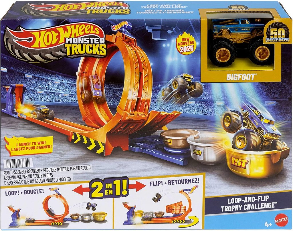 Hot Wheels Pista Troféu Bigfoot Giros Extremos Mattel JBX64 - Star