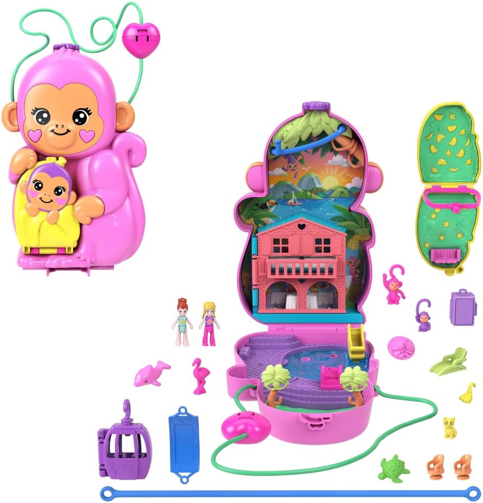 Polly Pocket Mundo Surpresa Mãe Macaco e Bebê Mattel HWP04 - Star