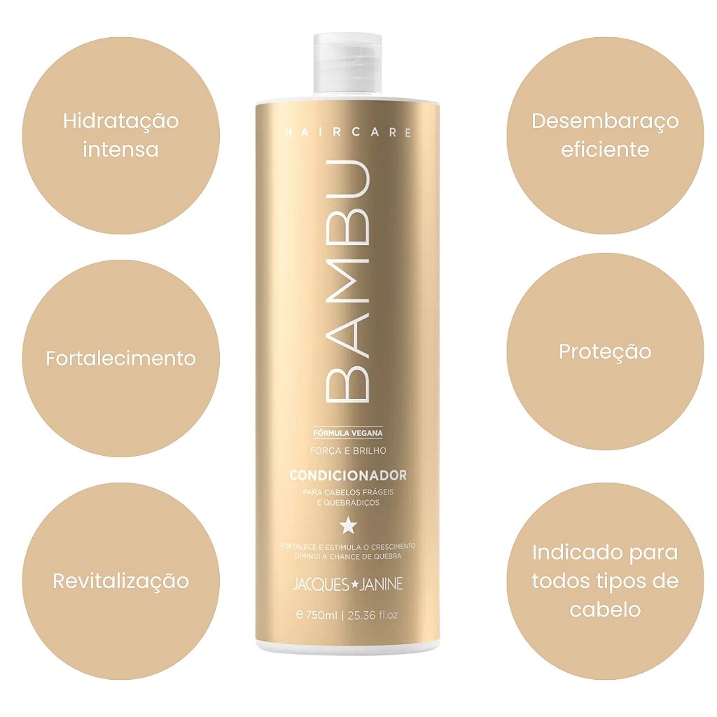 Kit Shampoo 800ml + Condicionador 750ml Bambu Jacques Janine