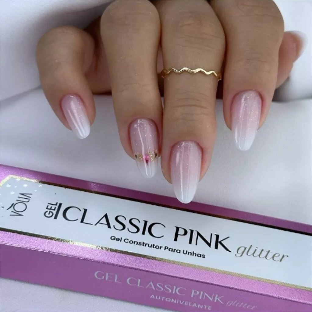 Sachê Refil Gel Classic Pink Glitter 14g Led/Uv Unhas, Vòlia Sachê Refil Gel Classic Pink Glitter 14g Led/Uv Unhas, Vòlia