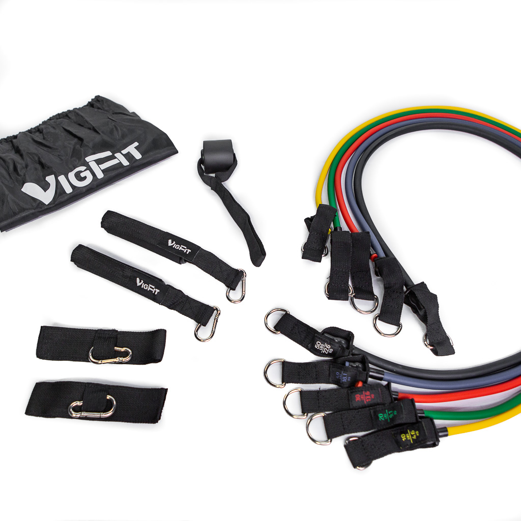 Elástico Extensor para Exercícios Kit com 5 - VigFit Sports - Artigos  Esportivos