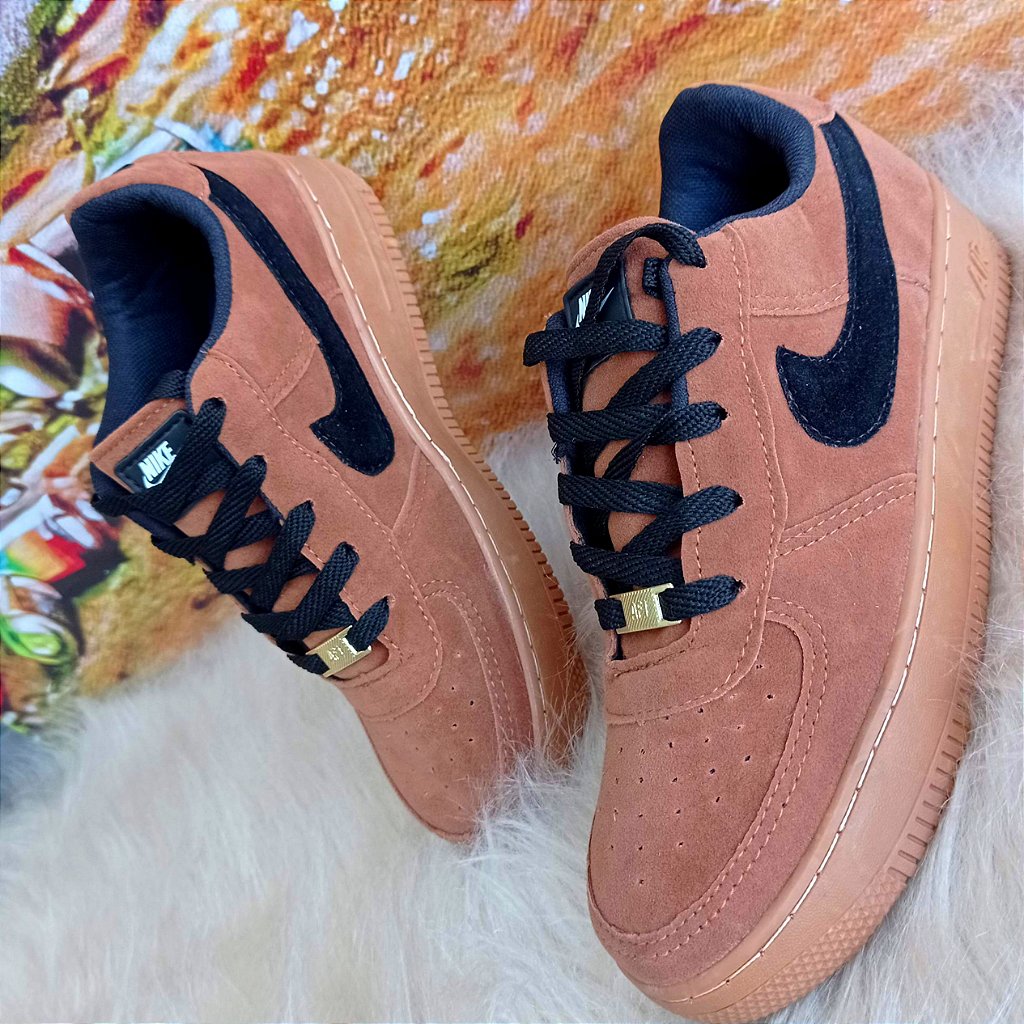 air force 1 marrom e preto