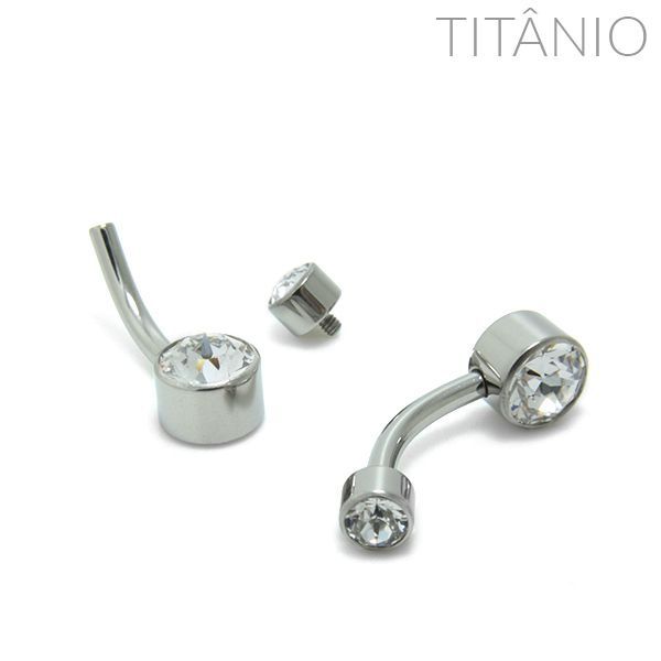 Piercing Umbigo Titânio Pequeno Delicado Pedra P