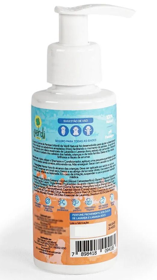 Verdi Natural Leave-in Creme de Pentear Infantil com Lavanda