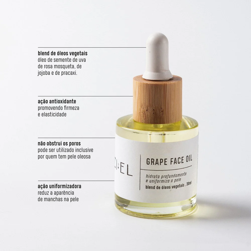 Ziel Grape Face Oil - Óleo Facial Hidratante com Óleo de Uva
