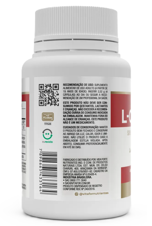 l carnitina vitafor Vitafor L-Carnitina em Cápsulas Veganas - 60 caps - Beleza do Campo