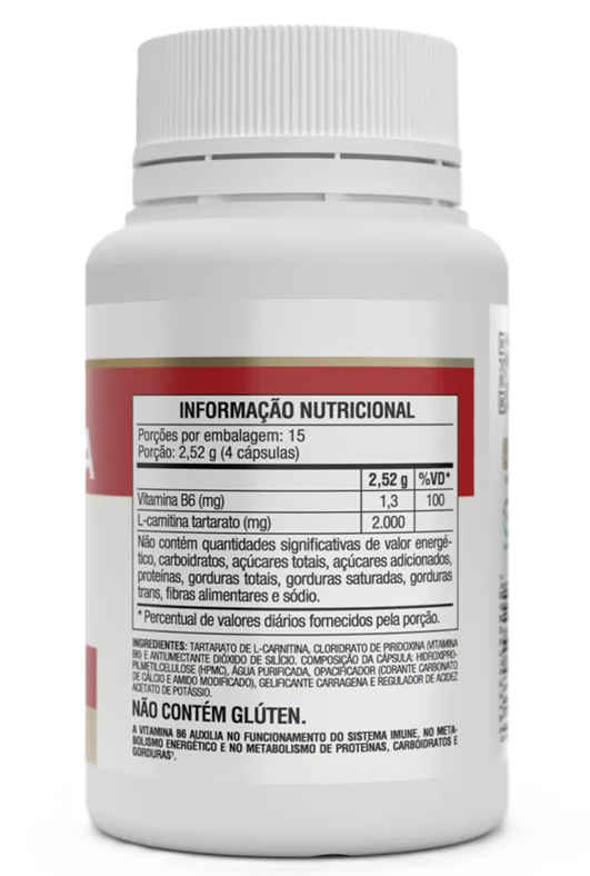 l carnitina vitafor Vitafor L-Carnitina em Cápsulas Veganas - 60 caps - Beleza do Campo