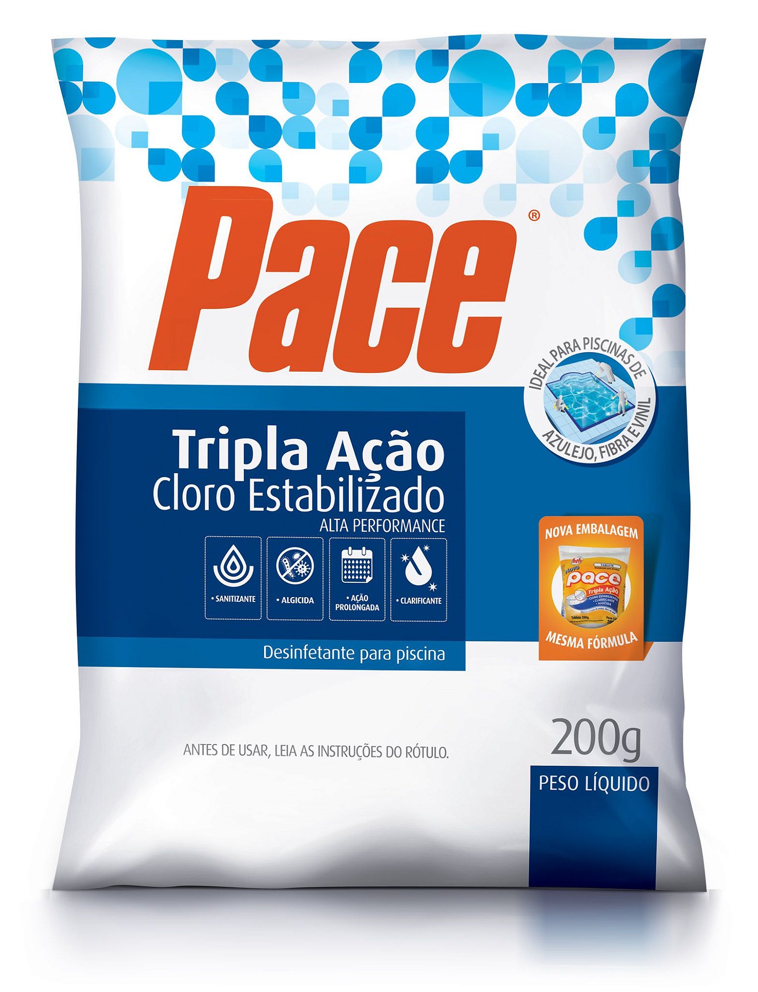 Pastilha Pace Tripla Ação 200 Gr HTH