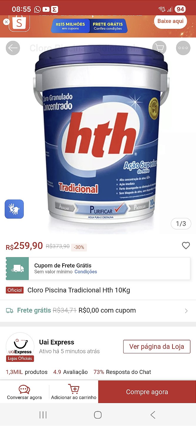 Cloro Granulado Tradicional HTH 10kg