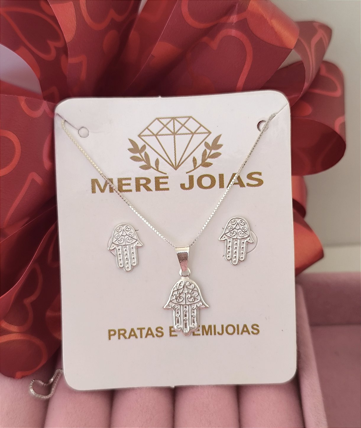Conjunto Mão de Deus Prata