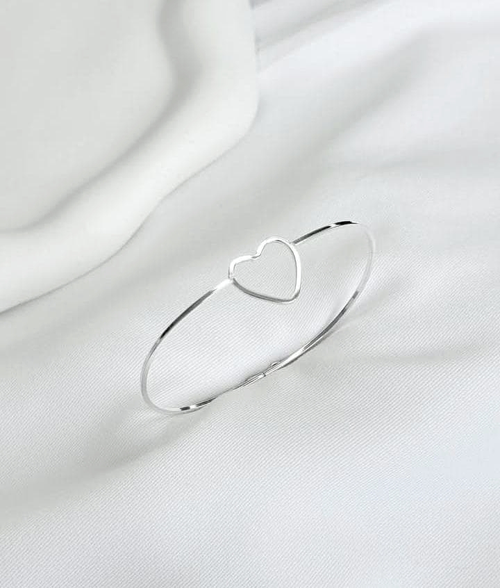 Bracelete Prata 925 com Detalhe Coração