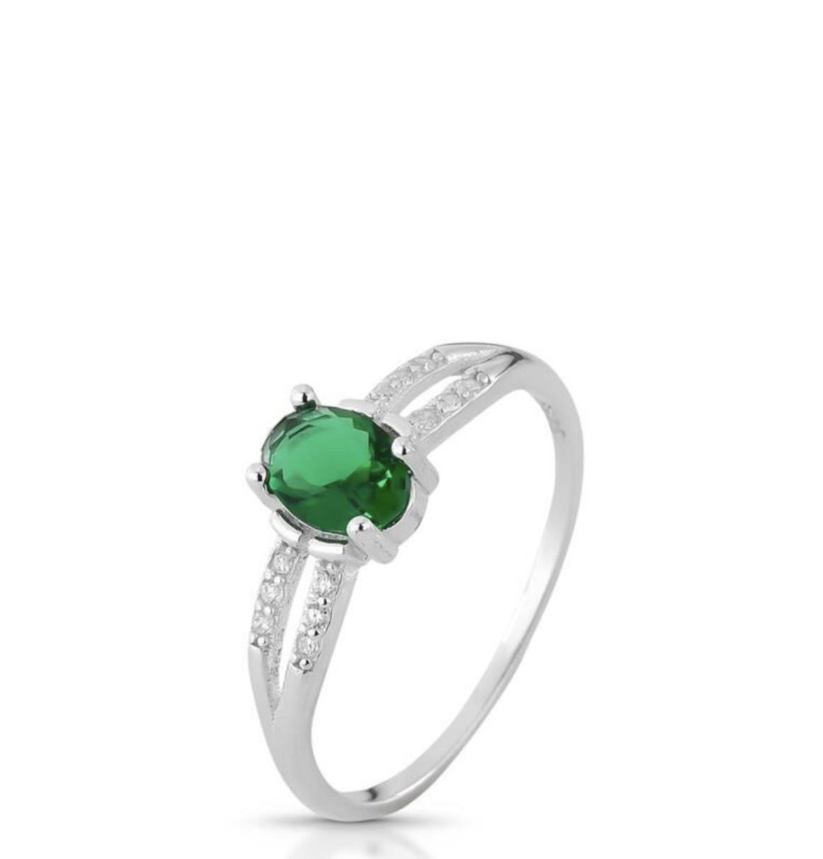 Anel Cravejado Pedra Verde Tamanho 17