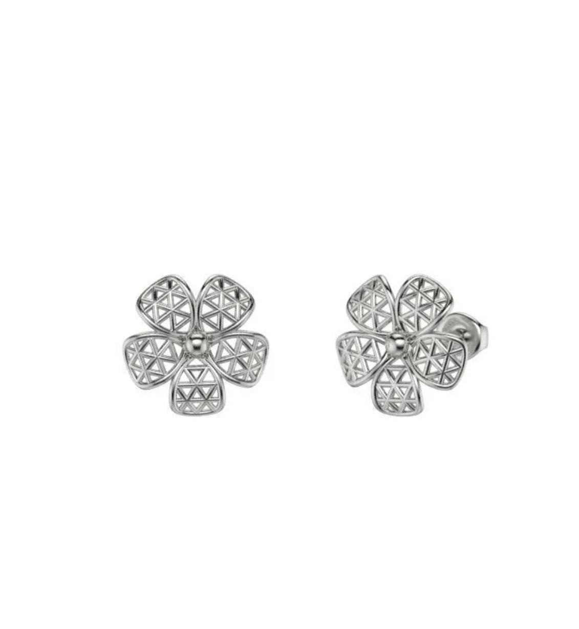 Brinco Flor Prata Médio
