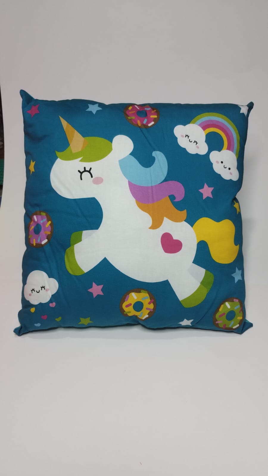 Almofada infantil unicórnio azul