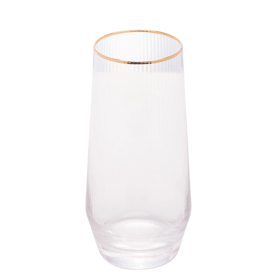 CJ 2 COPOS ALTOS DE VIDRO COM FIO DE OURO 400ML - WOLFF