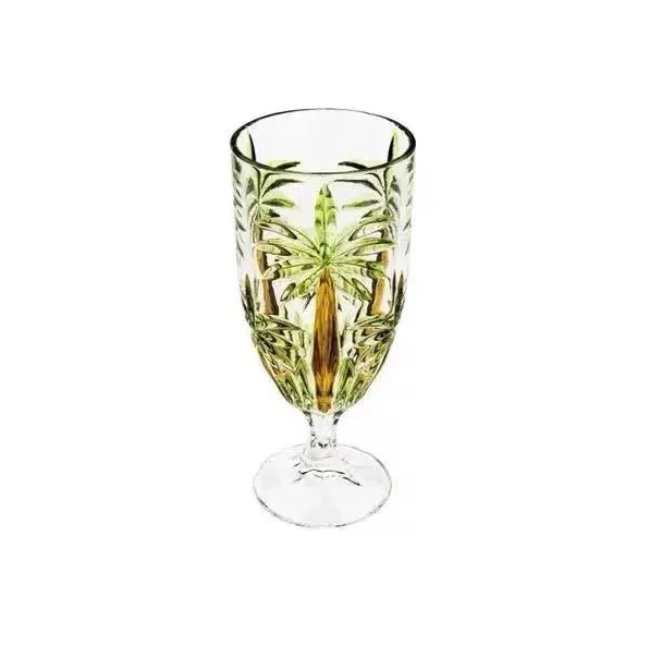 TAÇA CRISTAL DE CHUMBO PALM TREE HANDPAINT 450ml - WOLFF
