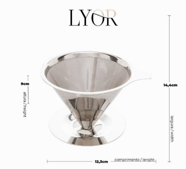 FILTRO DE ACO INOX PARA CAFÉ 13x10,5cm - LYOR