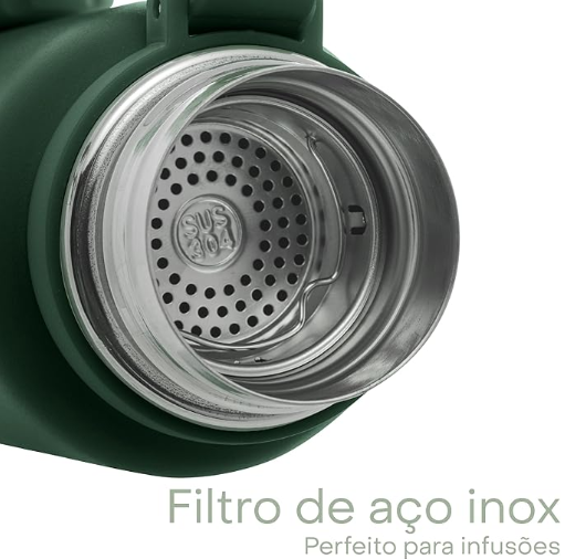 GARRAFA TERMICA DE ACO INOX EXPLORER VERDE 650ML - LYOR