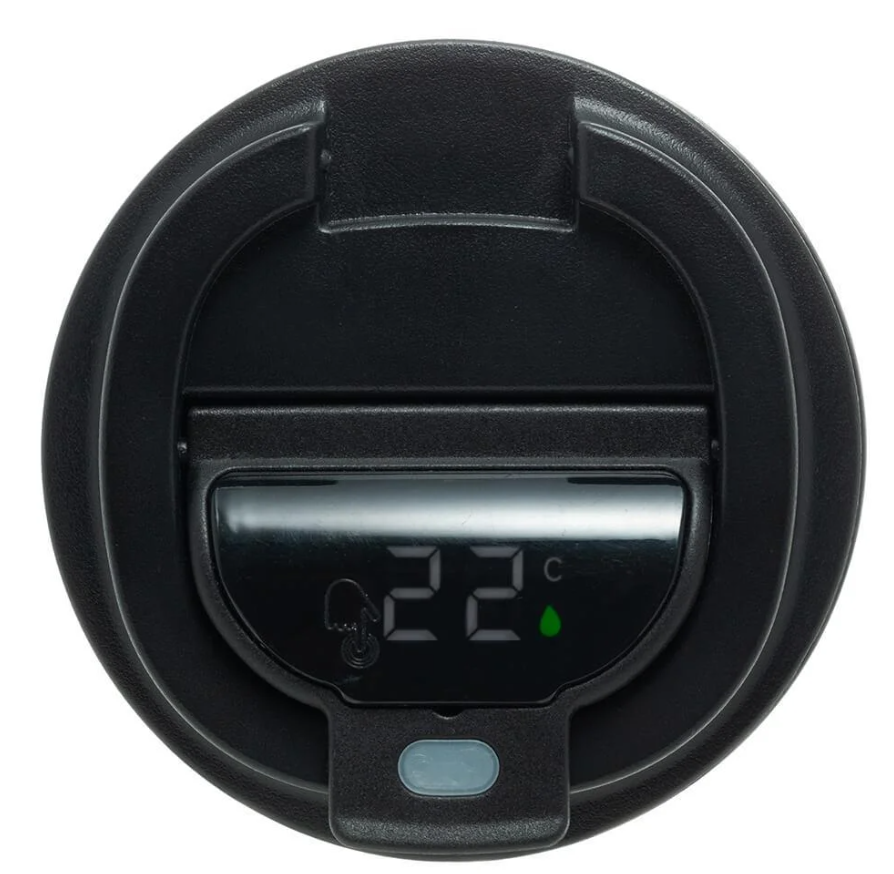 COPO TÉRMICO DE AÇO INOX PAREDE DUPLA COM TAMPA PRETO - LYOR