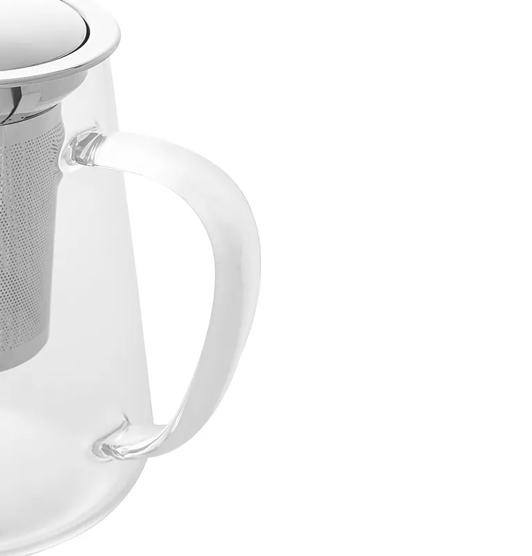CHALEIRA DE VIDRO BOROSSILICATO RESISTENTE AO CALOR COM DIFUSOR 750ML- LYOR
