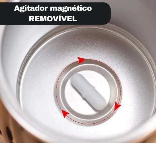 CANECA MIXER DE AÇO INOX COM TAMPA BRANCA - LYOR