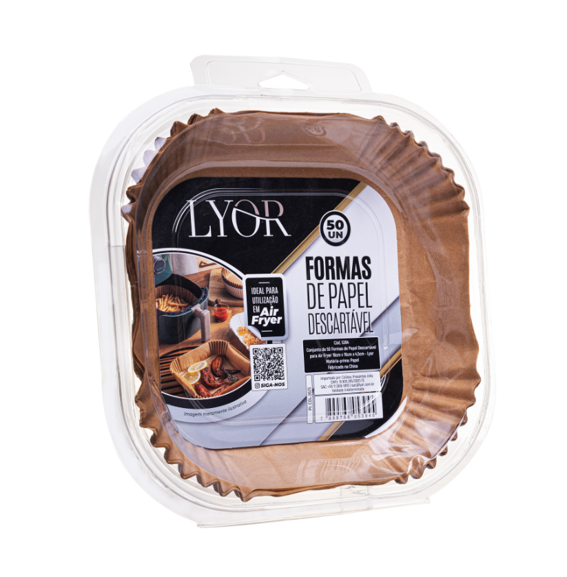 CJ 50 FORMAS DE PAPEL DESCARTAVEL PARA AIR FRYER - LYOR