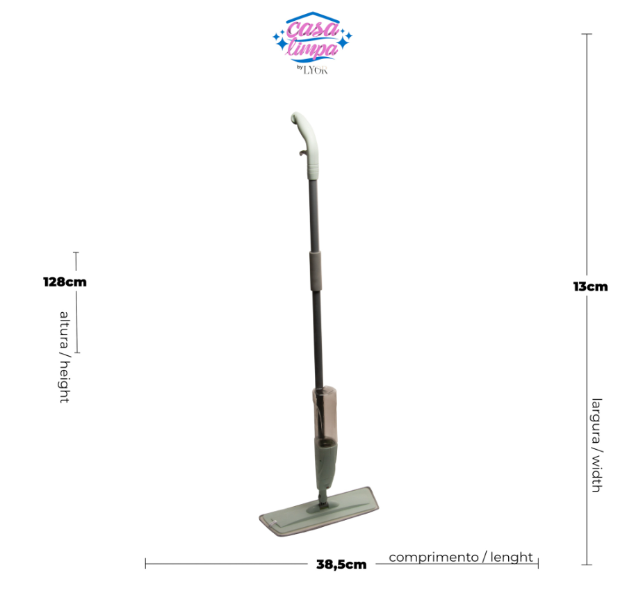 MOP SPRAY COM CABO FIXO DE 126CM E RESERVATÓRIO 350ML - LYOR
