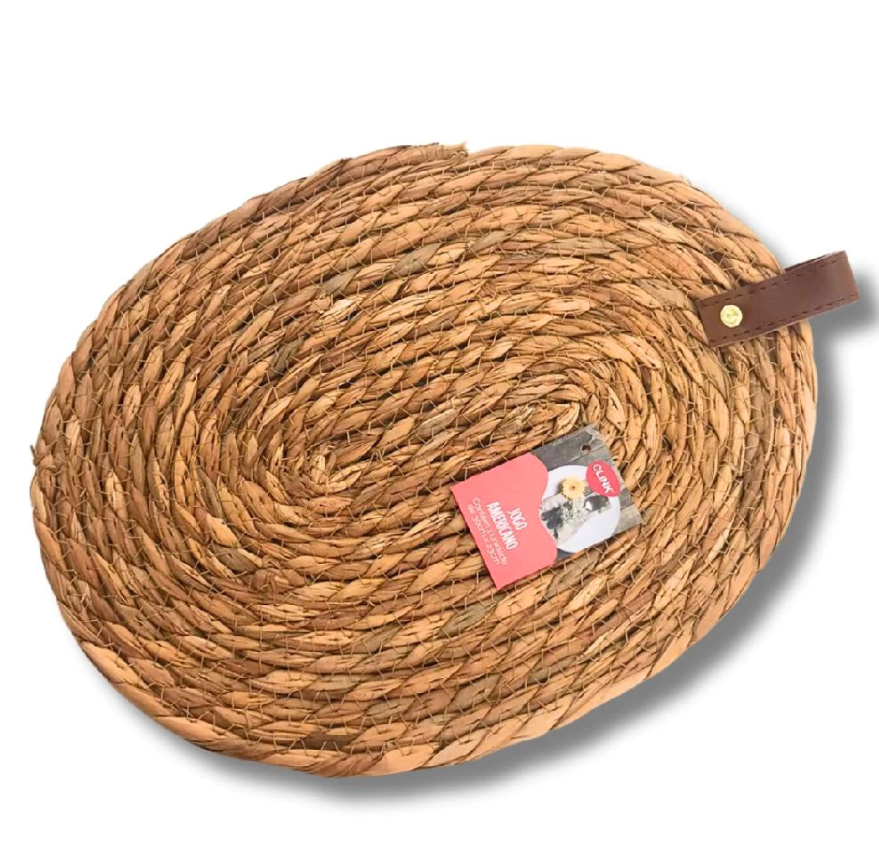 JOGO AMERICANO COM ALÇA DE COURO TOTORA 30CM X 23CM - CLINK