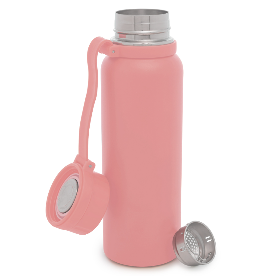 GARRAFA TERMICA DE ACO INOX EXPLORER ROSA 650ML - LYOR