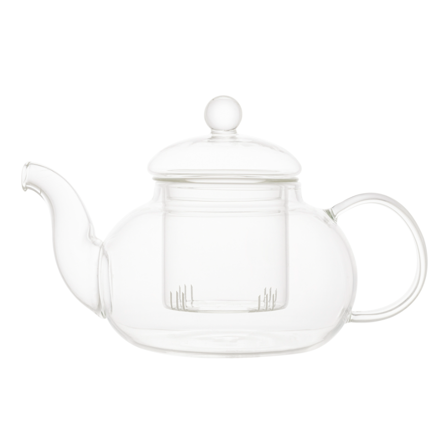 CHALEIRA DE VIDRO BOROSSILICATO COM INFUSOR RESISTENTE A CALOR 860ML - LYOR