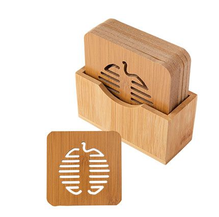 KIT 6 PORTA COPOS DE BAMBU COM SUPORTE ORGANIZADOR - CLINK