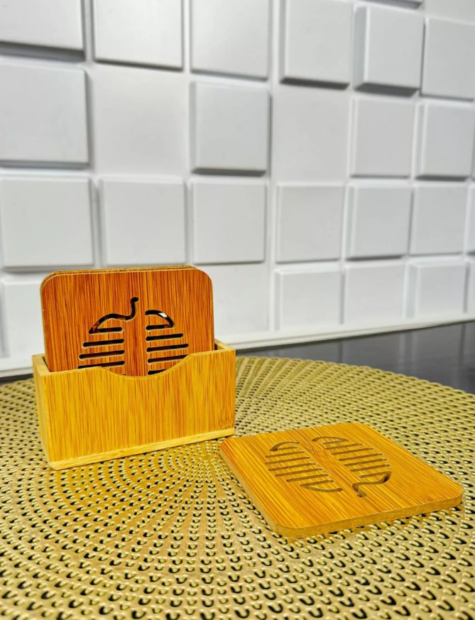 KIT 6 PORTA COPOS DE BAMBU COM SUPORTE ORGANIZADOR - CLINK