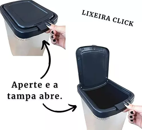 LIXEIRA COM TAMPA CLICK 9L - ARQPLAST