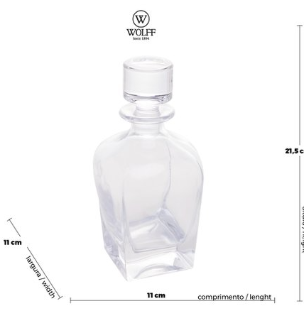 GARRAFA PARA WHISKY CRISTAL DE CHUMBO REDOND 700ml - WOLFF