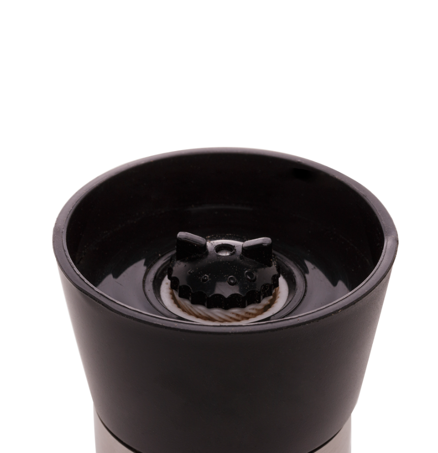 MOEDOR DE TEMPEROS TRANSPARENTE COM TAMPA PRETA 170ml - LYOR