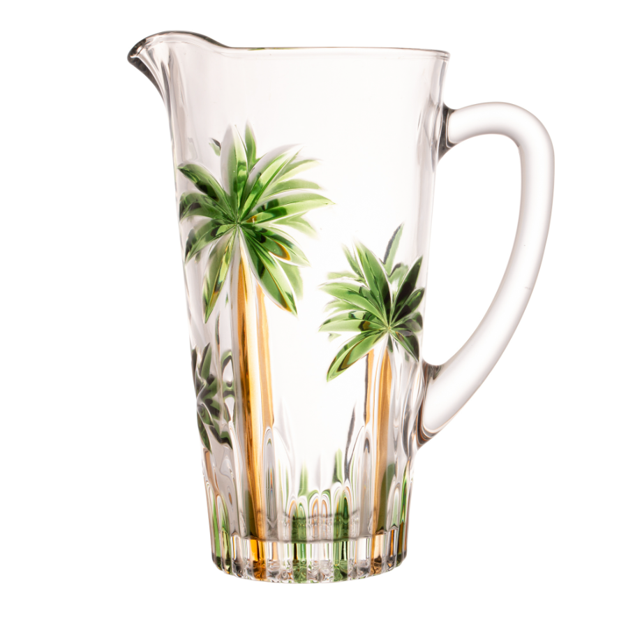 JARRA DE CRISTAL DE CHUMBO PALM TREE HANDPAINT 1,2L - WOLFF