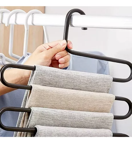 CABIDE PARA CALÇAS EM AÇO INOX COM 5 DIVISÓRIAS MULTIFUNCIONAL - LYOR