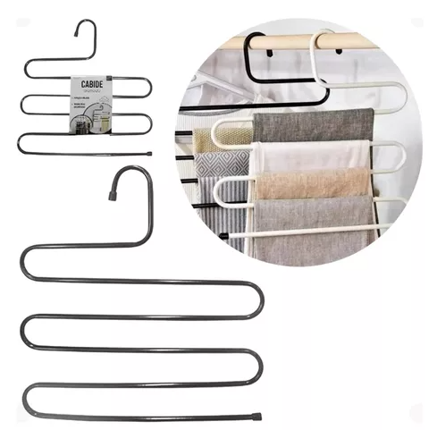 CABIDE PARA CALÇAS EM AÇO INOX COM 5 DIVISÓRIAS MULTIFUNCIONAL - LYOR