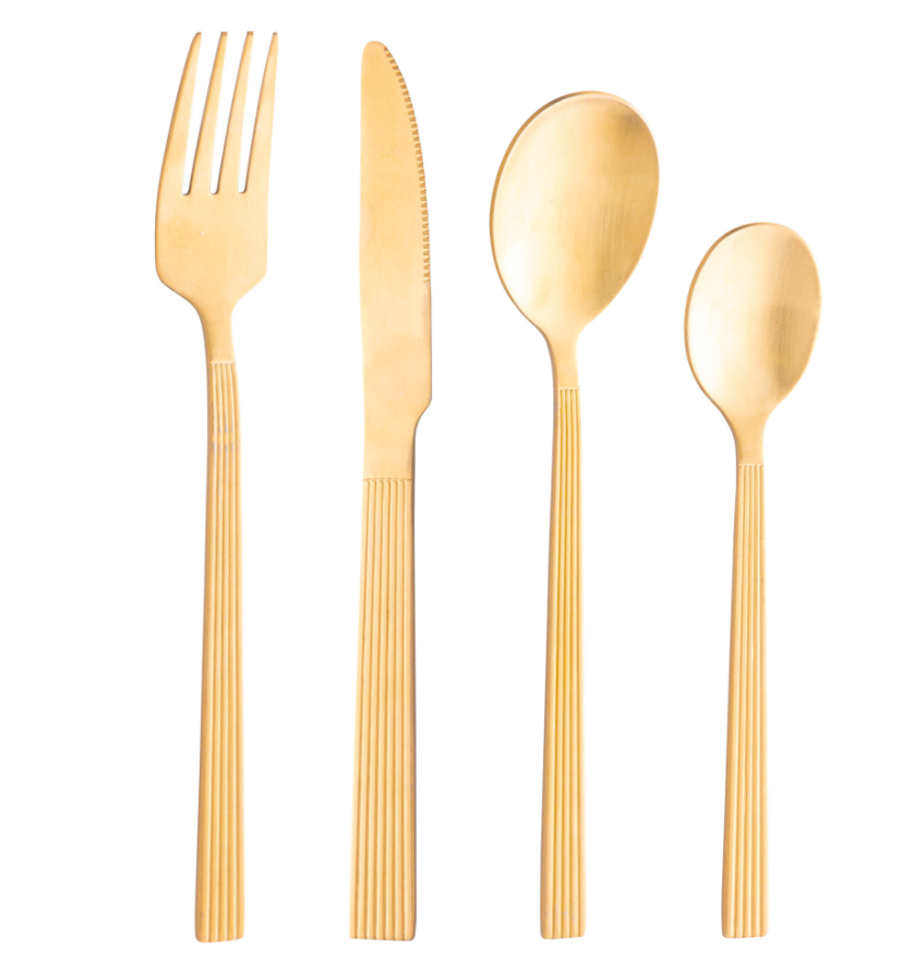 FAQUEIRO 16 PEÇAS DE AÇO INOX ATHENAS DOURADO - LYOR