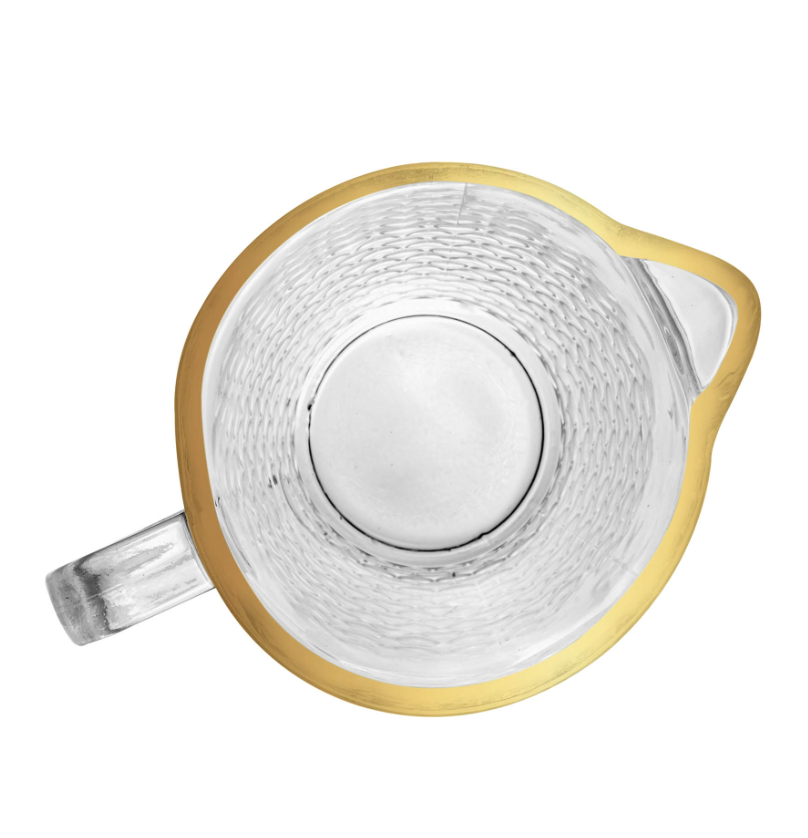 JARRA DE VIDRO COM FIO DE OURO CORAÇÃO 1L - LYOR