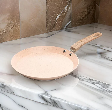 FRIGIDEIRA TAPIOQUEIRA DE INDUÇÃO EM ALUMÍNIO COM REVESTIMENTO CERÂMICO BEGE GRANILITE 24CM - LYOR
