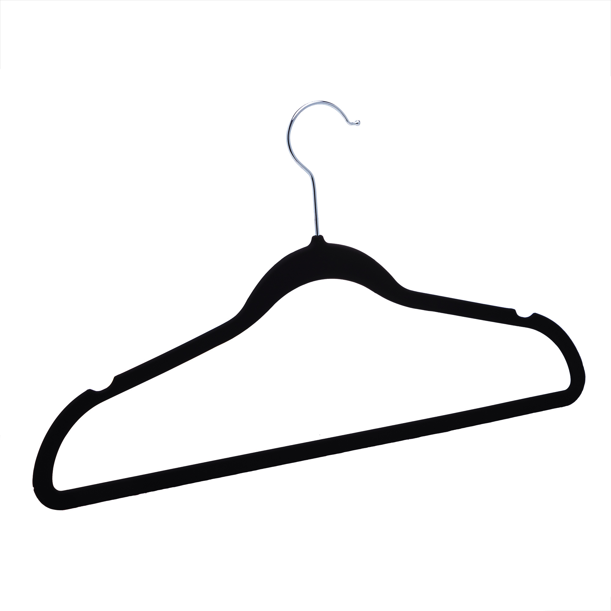 CONJUNTO 5 CABIDES DE PLASTICO AVELUDADO PRETO - LYOR