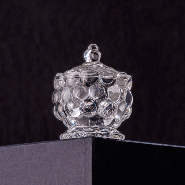 POTICHE DE CRISTAL COM PÉ BUBBLE 11X8CM - LYOR