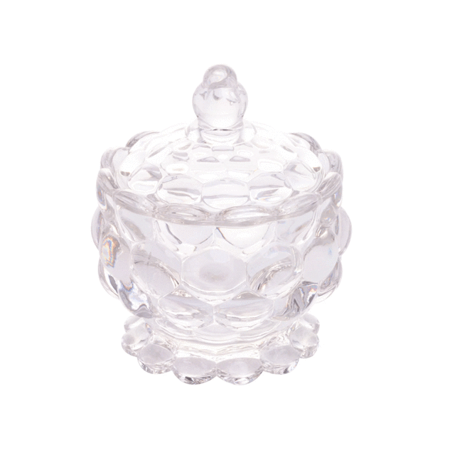 POTICHE DE CRISTAL COM PÉ BUBBLE 11X8CM - LYOR