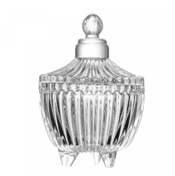POTICHE DE CRISTAL COM PÉ CARROSSEL 6X10CM - LYOR