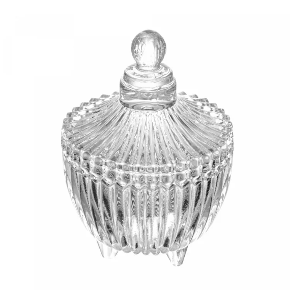 POTICHE DE CRISTAL COM PÉ CARROSSEL 6X10CM - LYOR
