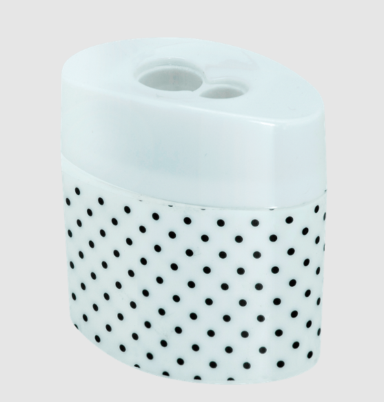 APONTADOR DUPLO ESTAMPADO DE PLÁSTICO OVAL COM DEPÓSITO - BRW