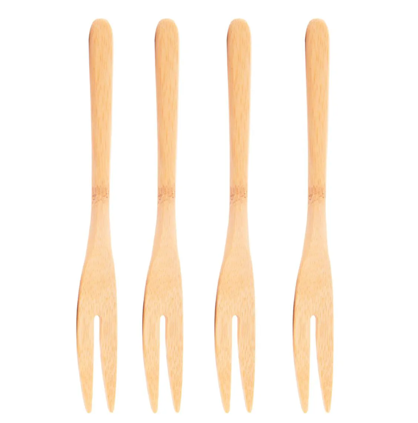 CONJUNTO 4 GARFOS PARA PETISCO DE BAMBU 18CM - LYOR