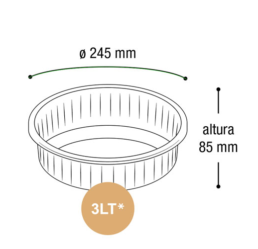 BACIA CANELADA TRANSPARENTE – 3 LITROS - TOYPLAST
